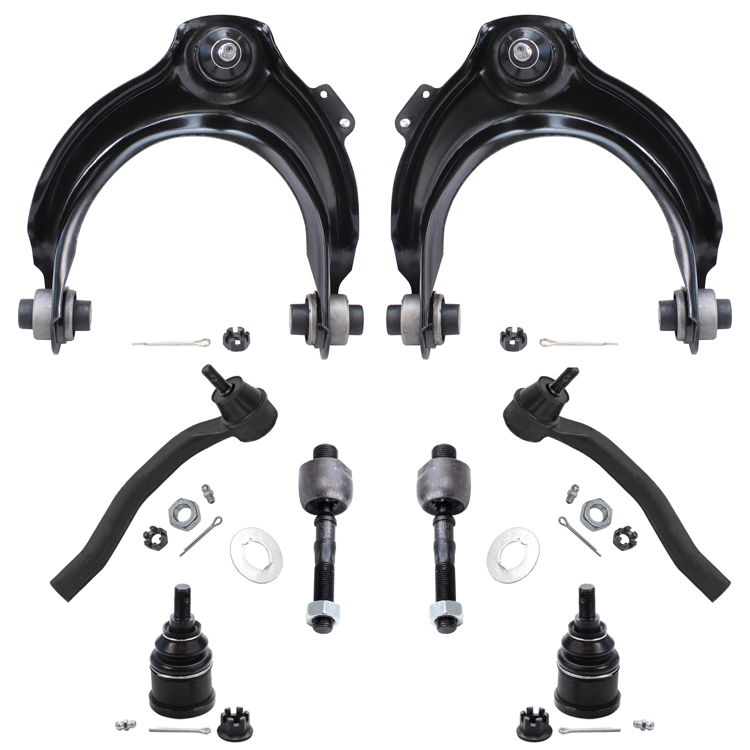 8pc Front Upper Control Arms Tie Rods Ball Joints Suspension Kit