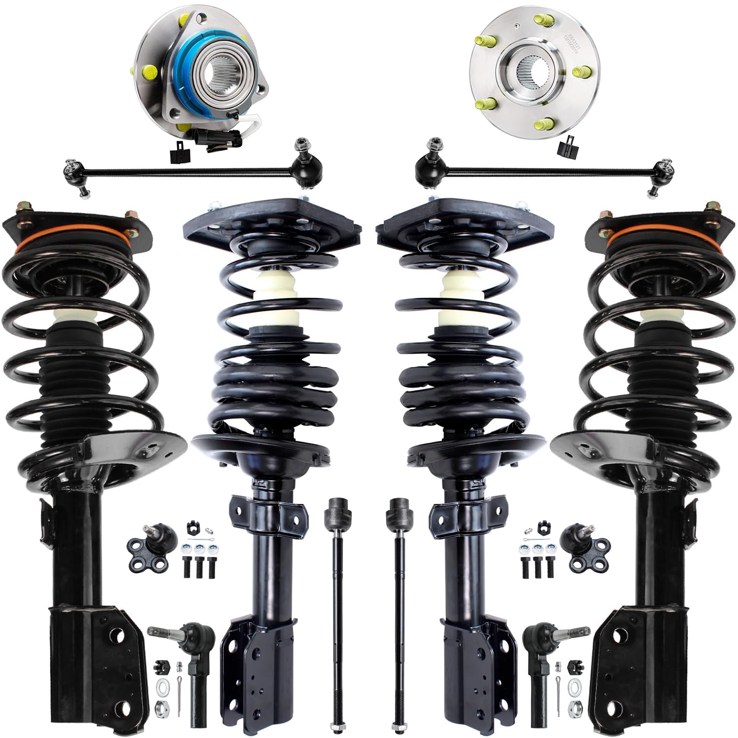 14pc Front & Rear Struts Wheel Hub and Bearings Sway Bar Links Suspension Kit