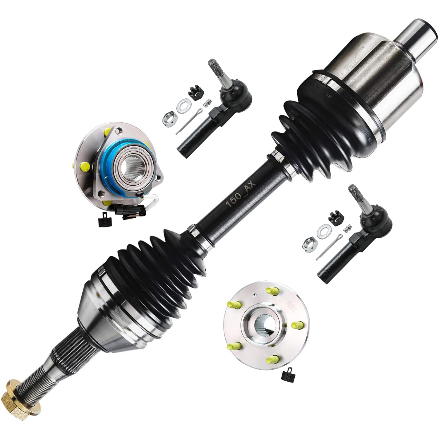 5pc Front Driver Side CV Axle Wheel Hub and Bearings Suspension Kit