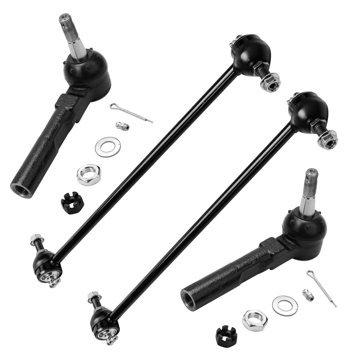4pc Front Sway Bar Links Outer Tie Rods Suspension Kit
