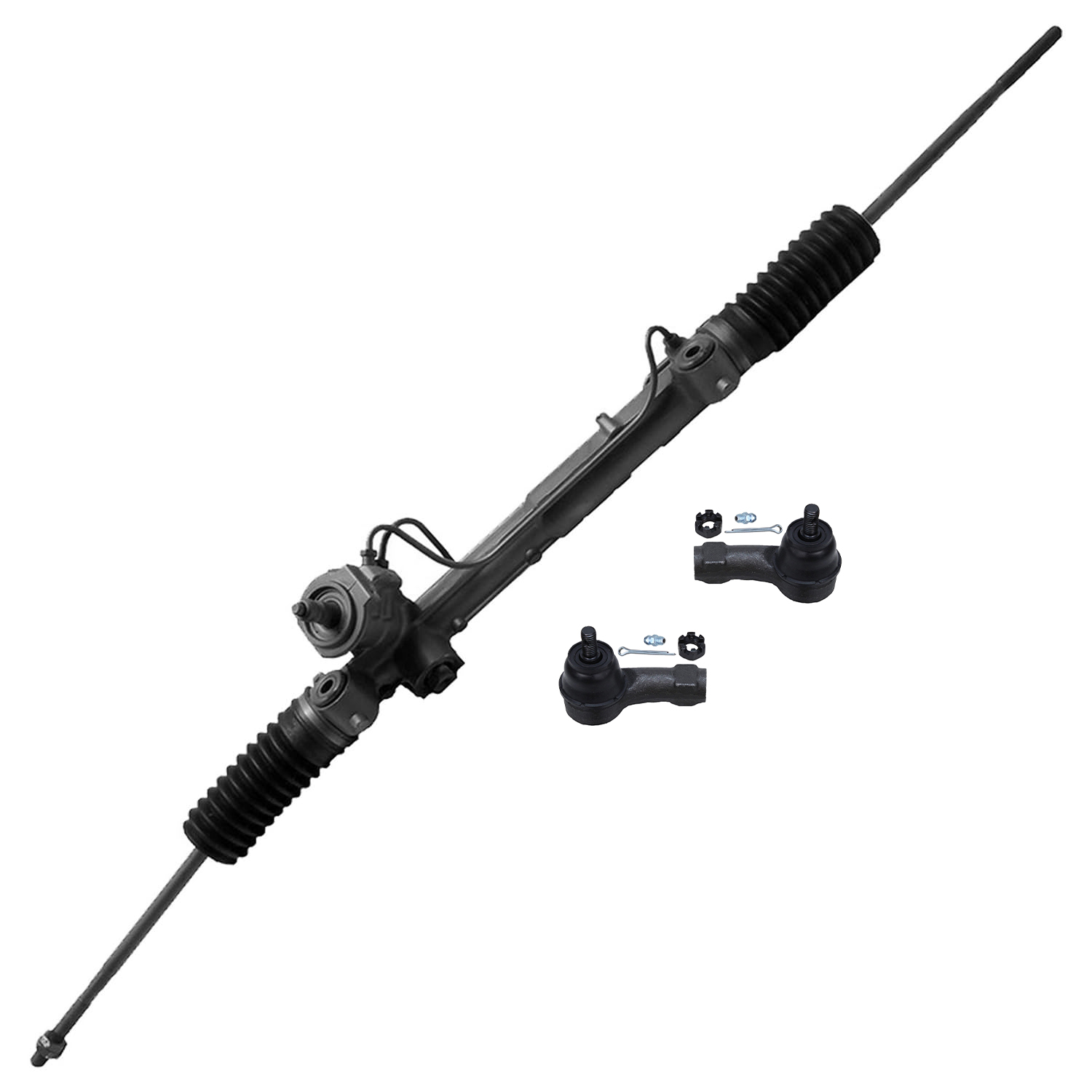 Front Power Steering Rack and Pinion Outer Tie Rods Suspension Kit