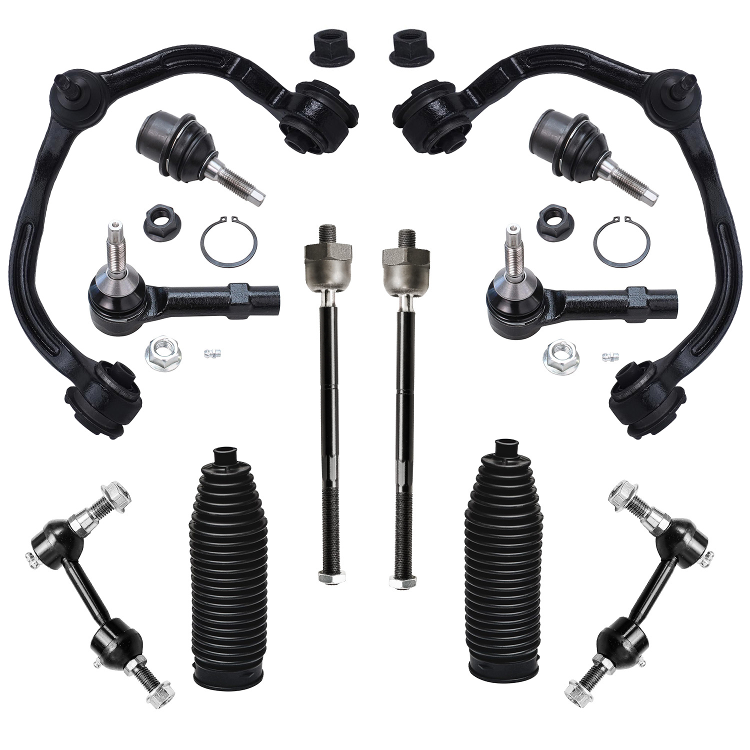 12pc Front Upper Control Arms Lower Ball Joints Sway Bar Links Suspension Kit