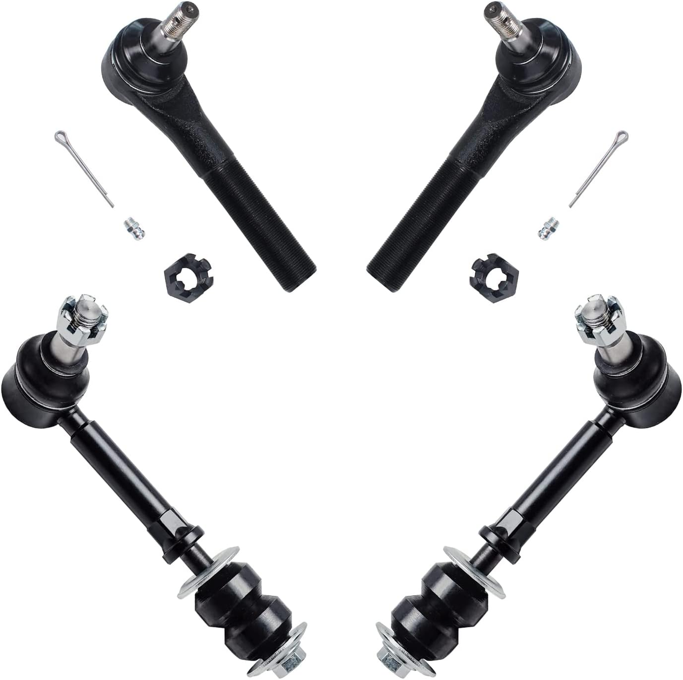 Detroit Axle - 4WD Front Left Outer Tie Rods Sway Bars for 98-99 Dodge Ram 2500