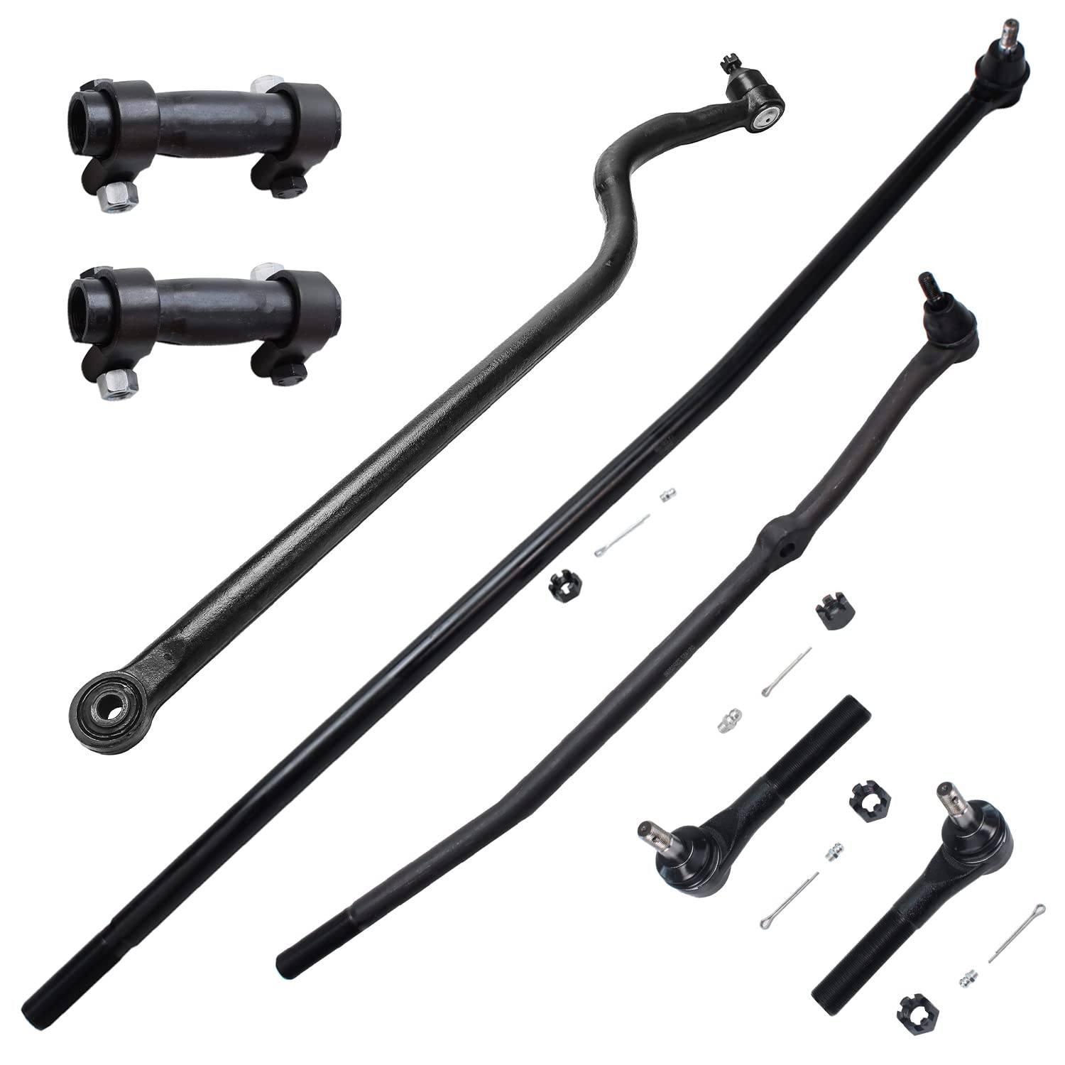 7pc Front Outer Tie Rods Adjusting Sleeves Drag Links Track Bar Suspension Kit