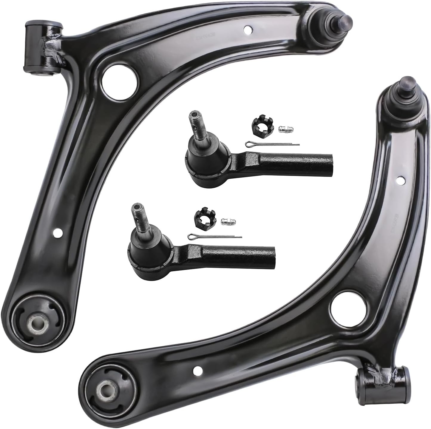 4pc Front Lower Control Arms Outer Tie Rods Suspension Kit