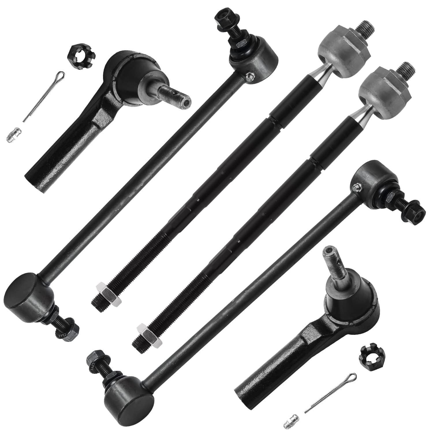 6pc Front Tie Rods Sway Bar Links Suspension Kit