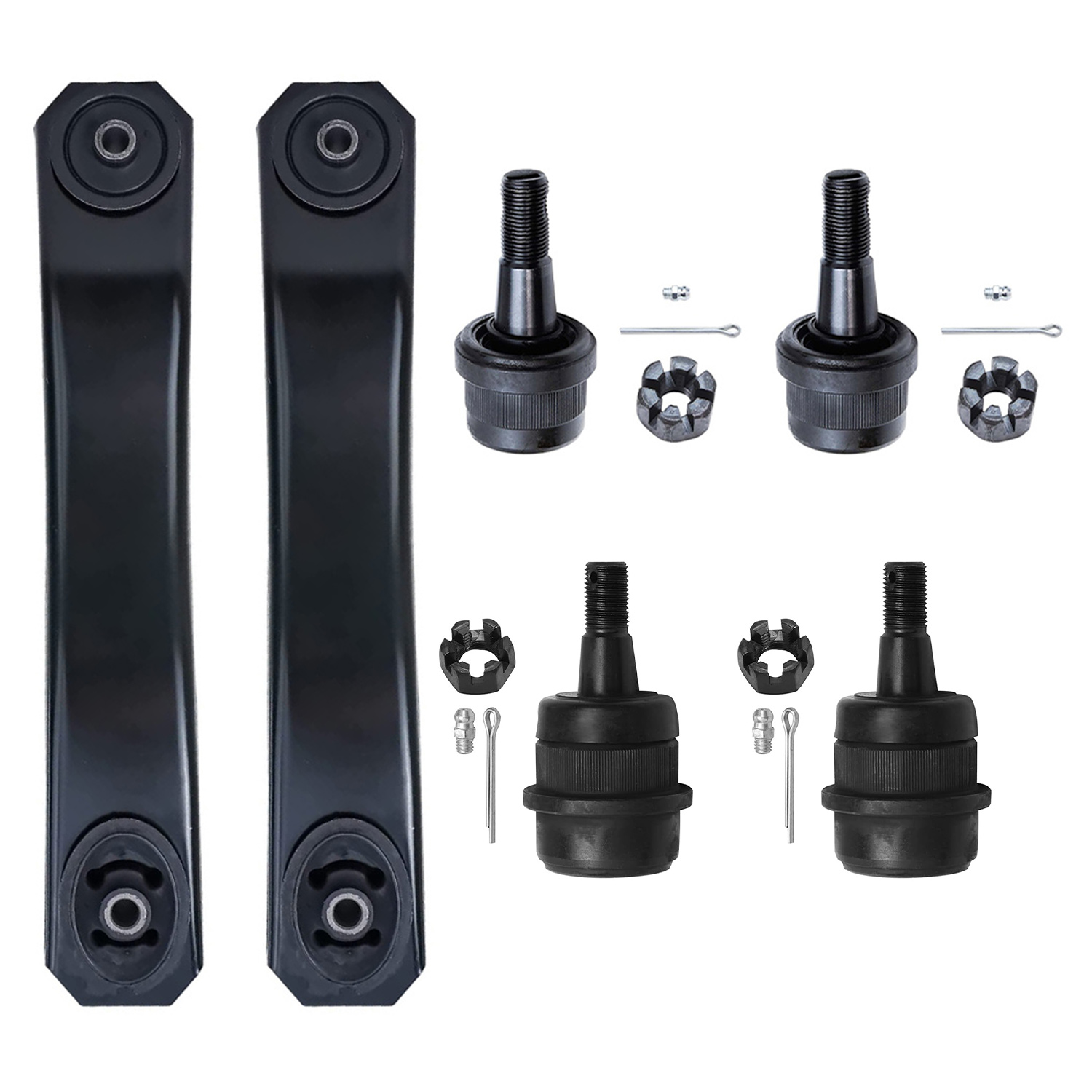 6pc Front Lower Control Arms Upper Lower Ball Joints Suspension Kit