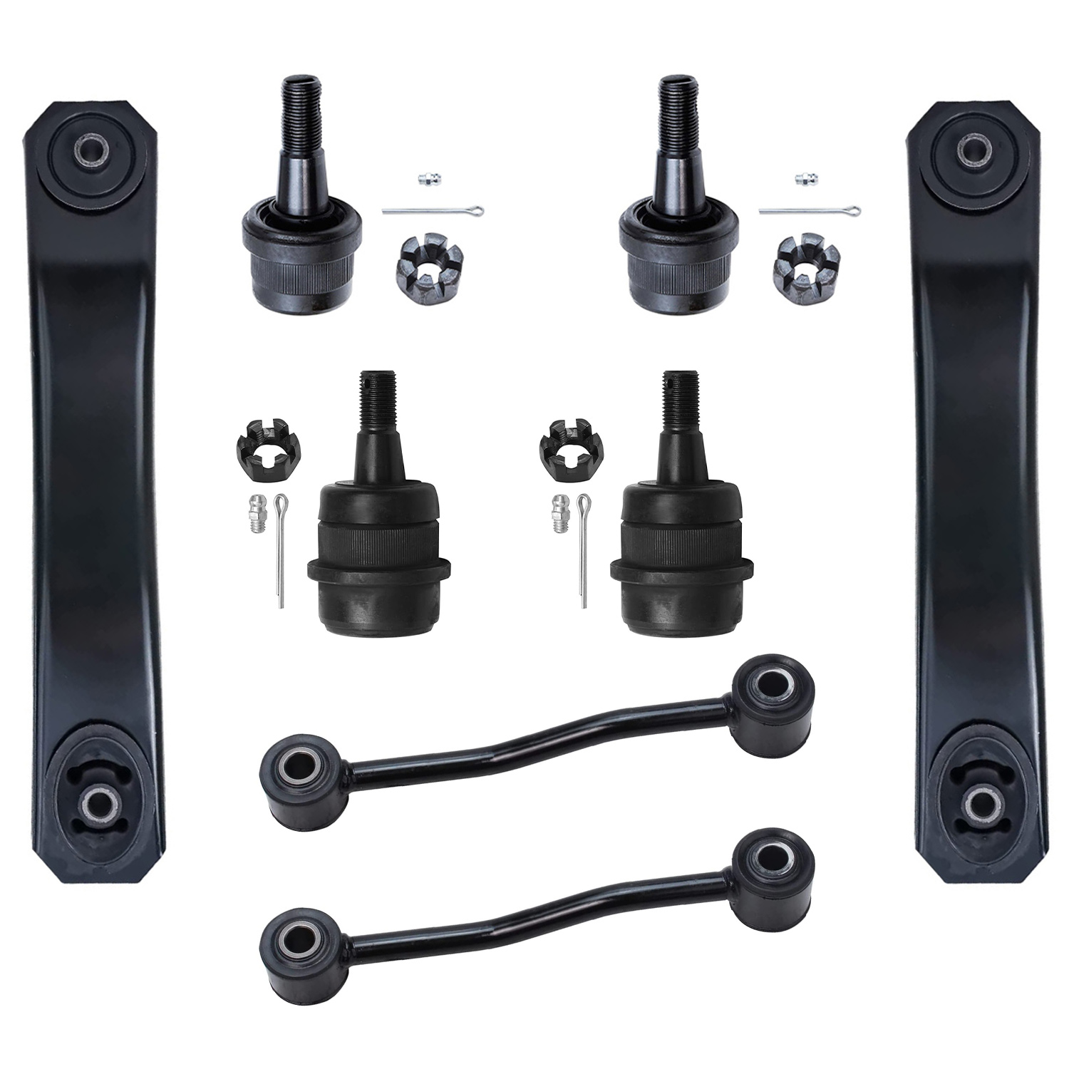 8pc Front Lower Control Arms Ball Joints Sway Bar Links Suspension Kit