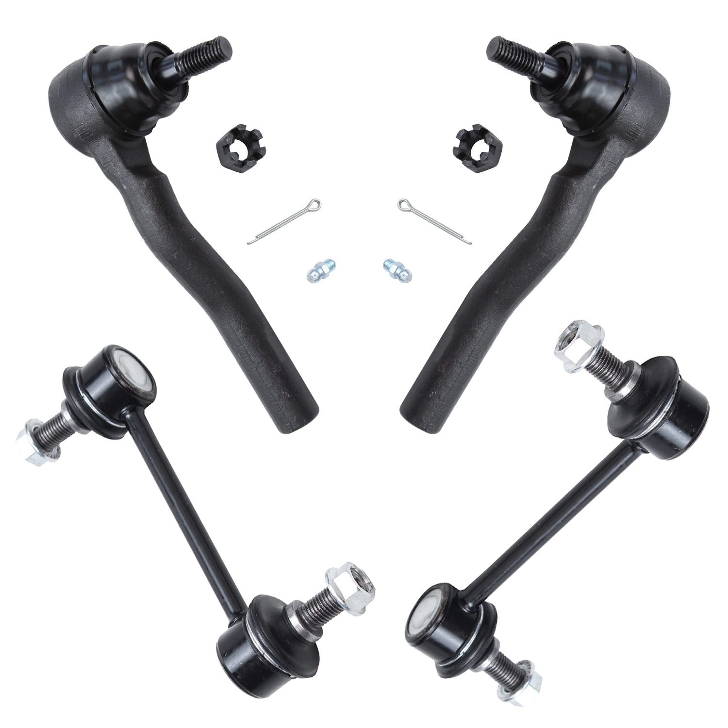 4pc Front Outer Tie Rods Sway Bar Links Suspension Kit