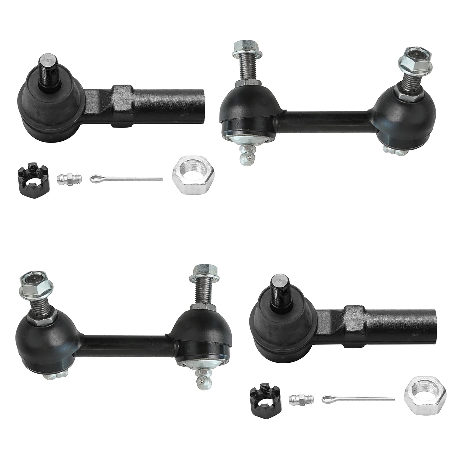 4pc Front Outer Tie Rods Sway Bar Links Suspension Kit
