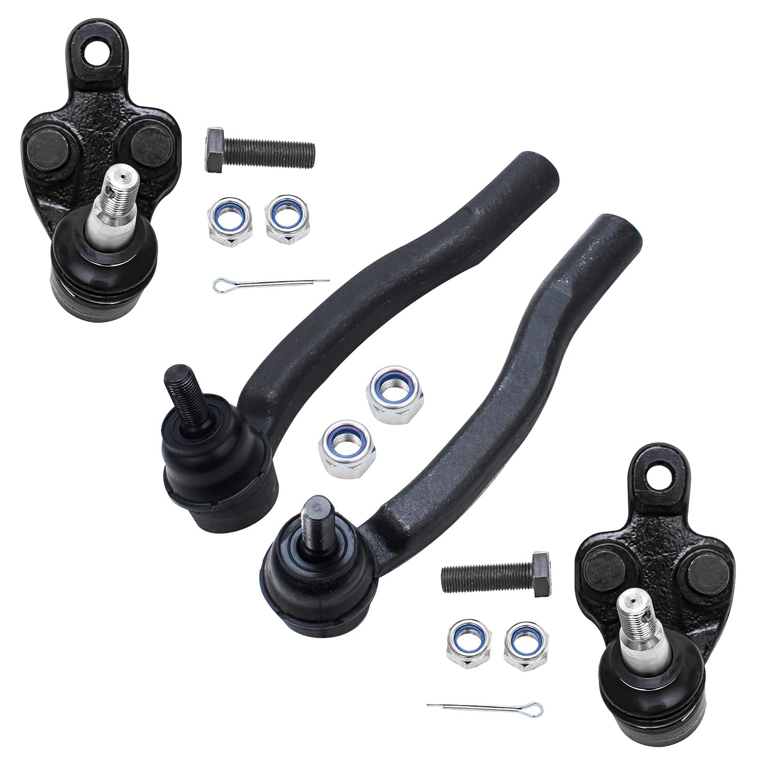 4pc Front Lower Ball Joints Outer Tie Rods Suspension Kit