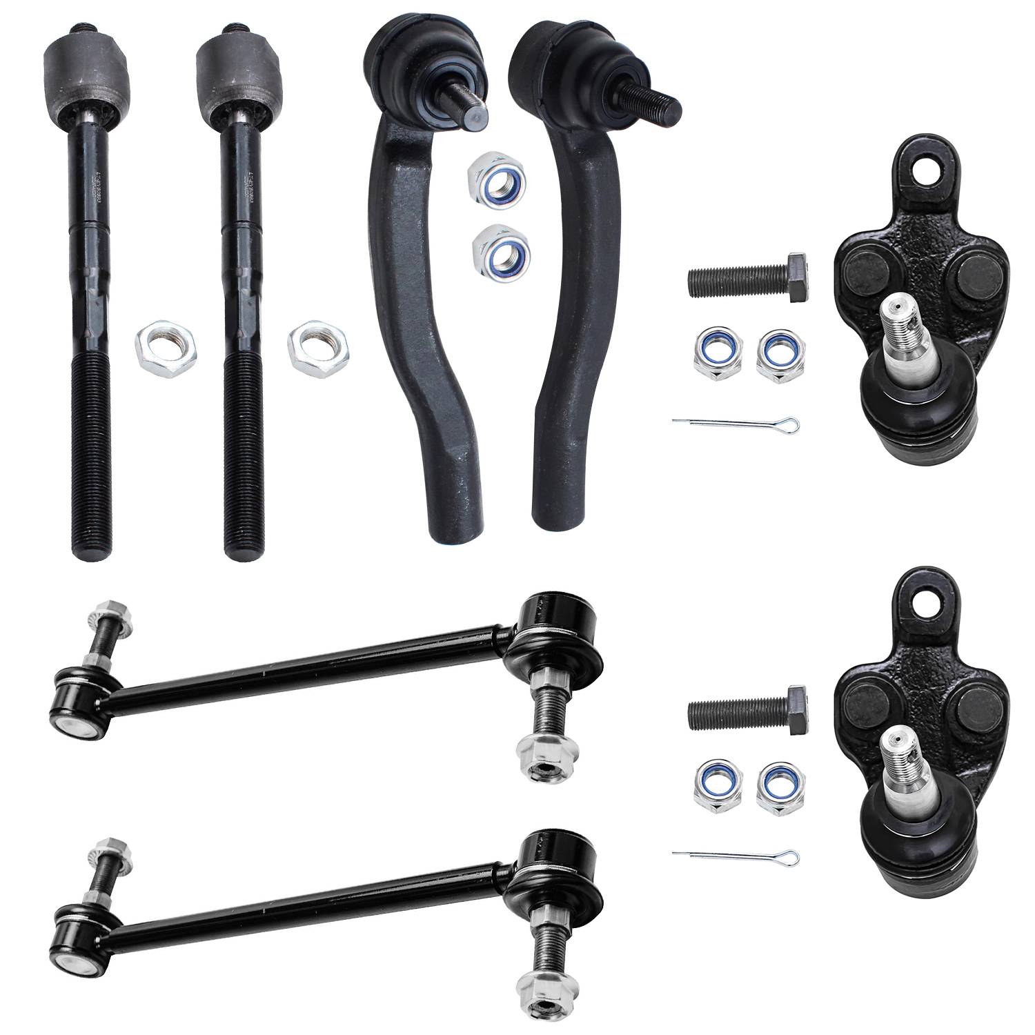 8pc Front Tie Rods Sway Bar Links Lower Ball Joints Suspension Kit
