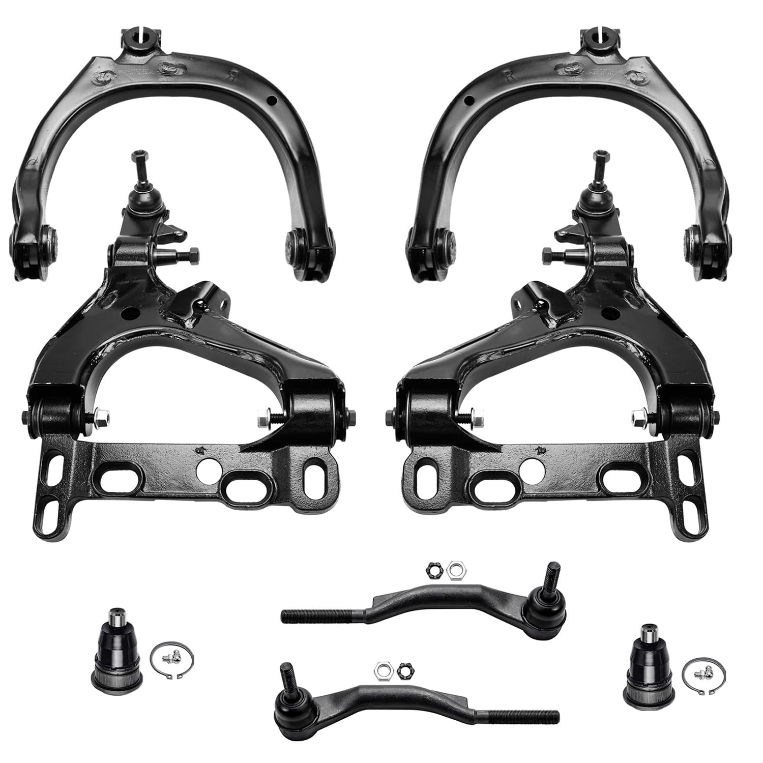 8pc Front Control Arms Outer Tie Rods Lower Ball Joints Suspension Kit