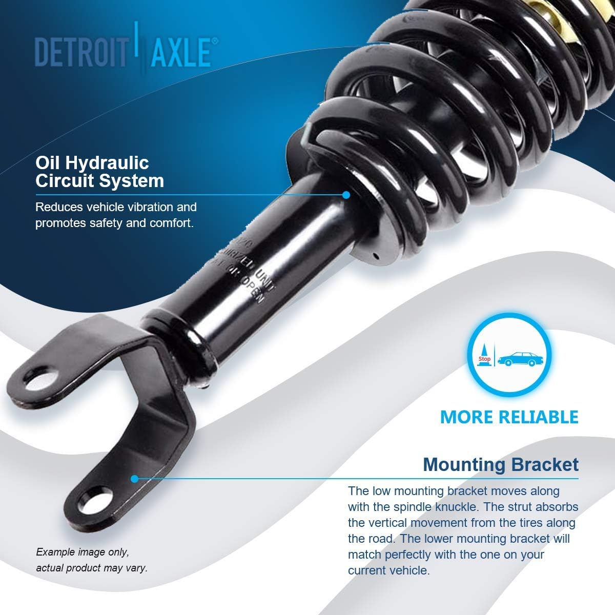Detroit Axle - 2WD Front Struts Rear Shocks Control Arms for 05-09 Dakota Raider — image 12