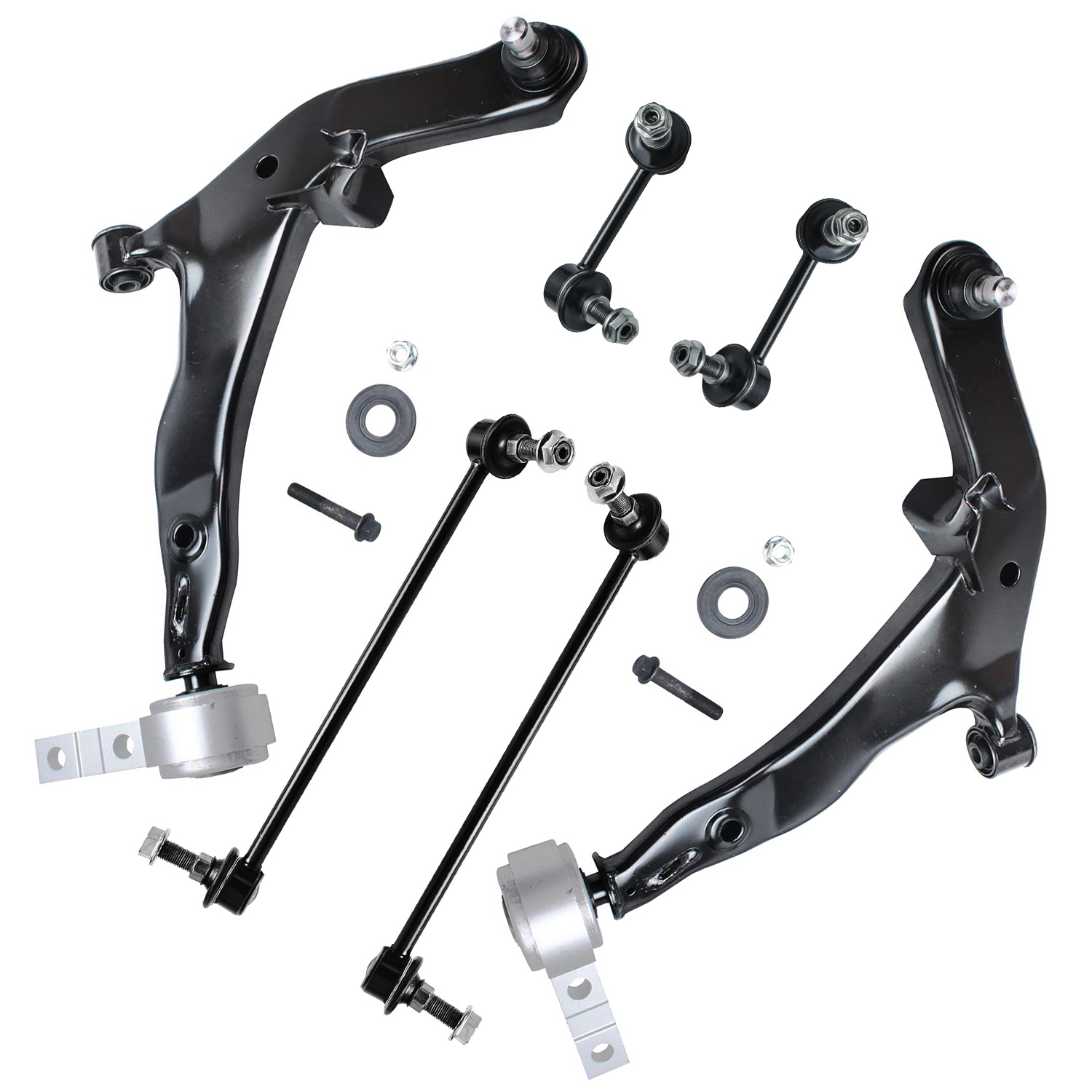 6pc Front Lower Control Arms Sway Bar Links Suspension Kit