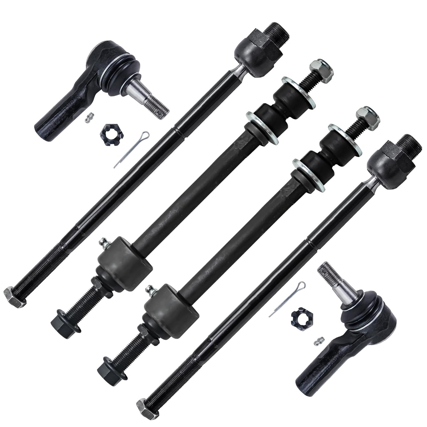 6pc Front Inner Outer Tie Rods Sway Bar Links Suspension Kit