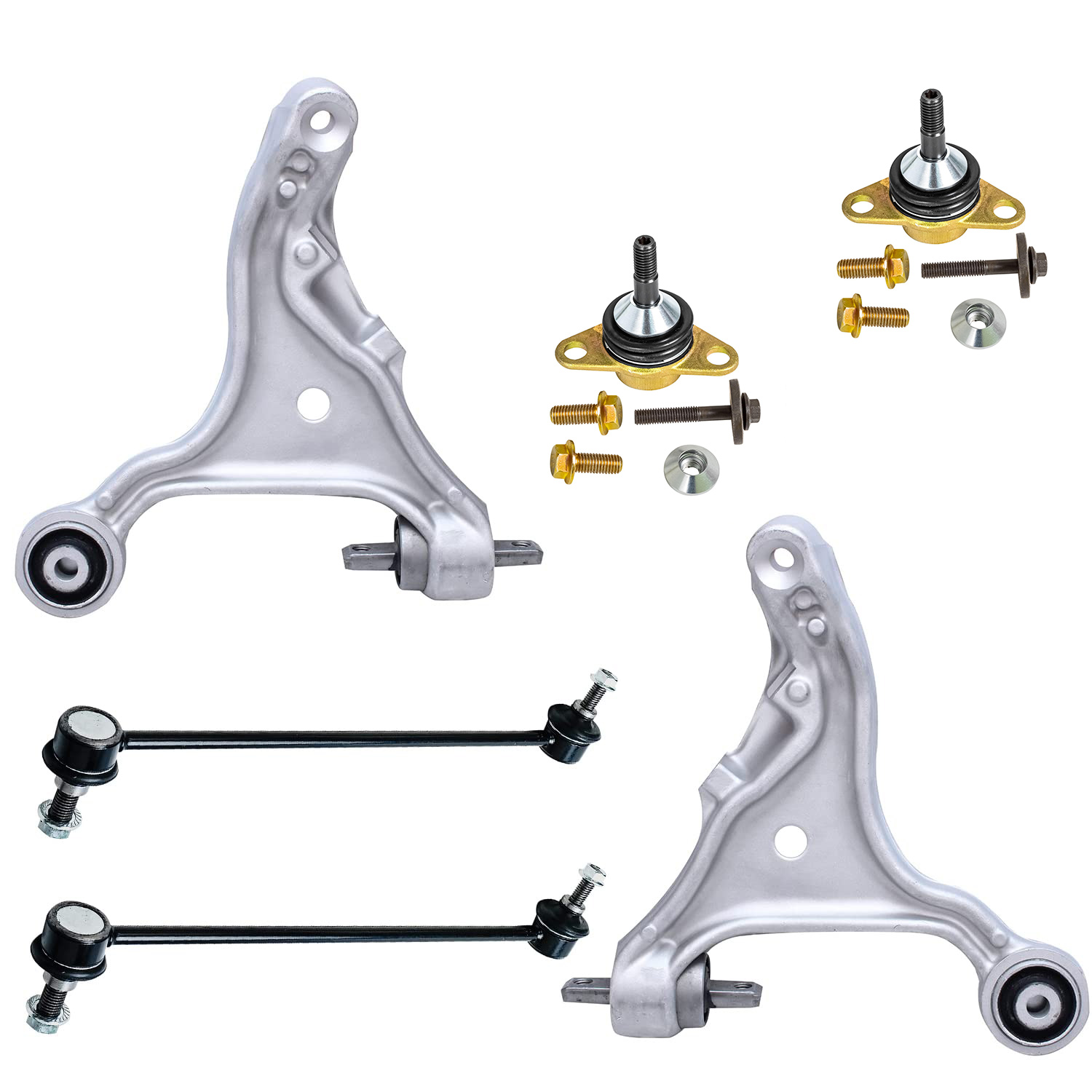 6pc Front Lower Control Arms Ball Joints Sway Bar Links Suspension Kit