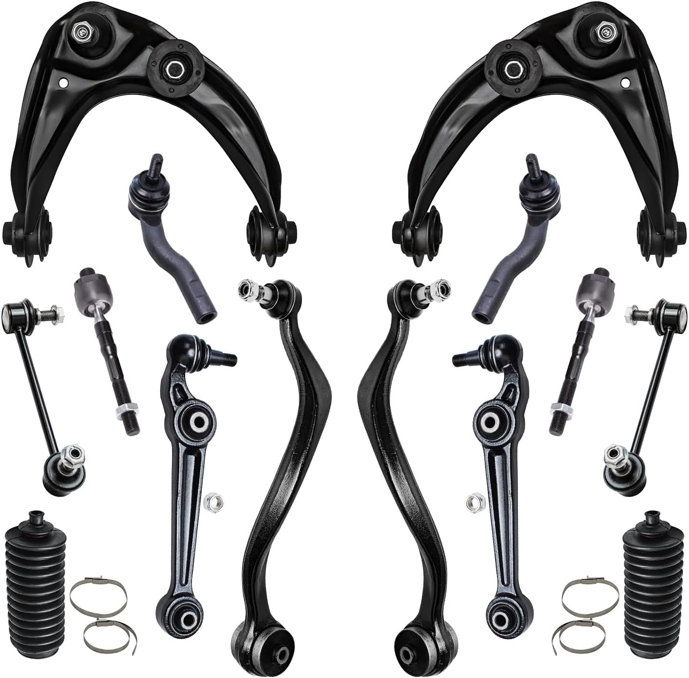Detroit Axle - Front Upper Lower Forward Rearward Control Arms for 03-08 Mazda 6