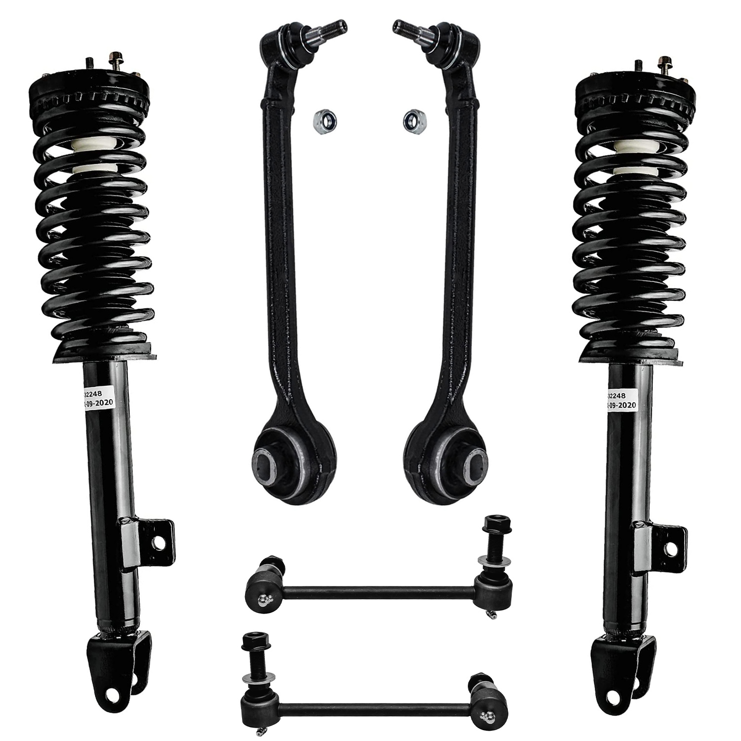 6pc Front Struts Lower Forward Control Arms Sway Bar Links Suspension Kit