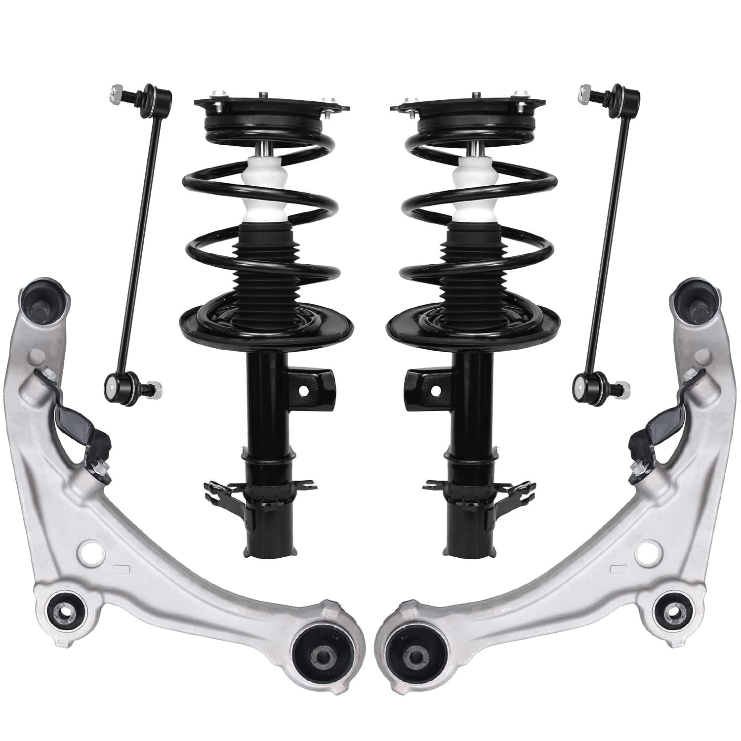6pc Front Struts Lower Control Arms Sway Bar Links Suspension Kit