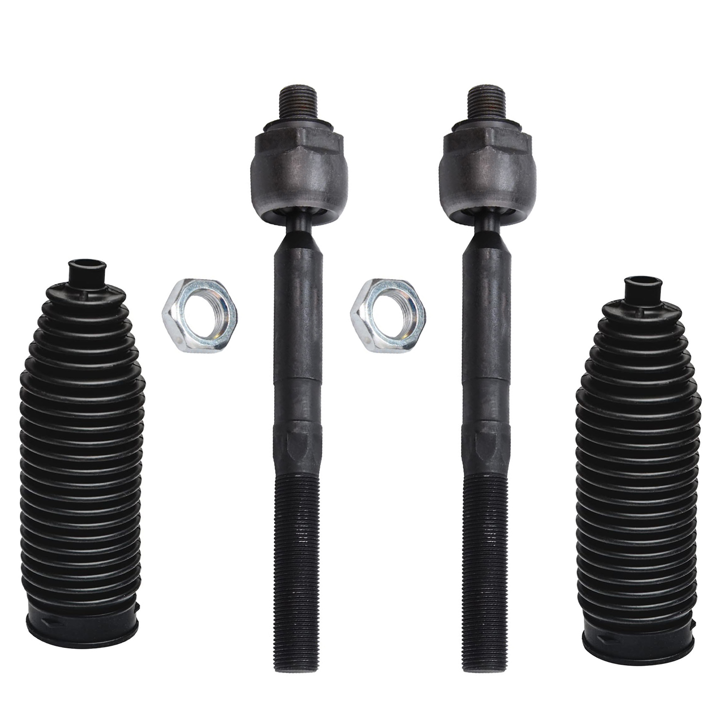 4pc Front Inner Tie Rods Boots Suspension Kit