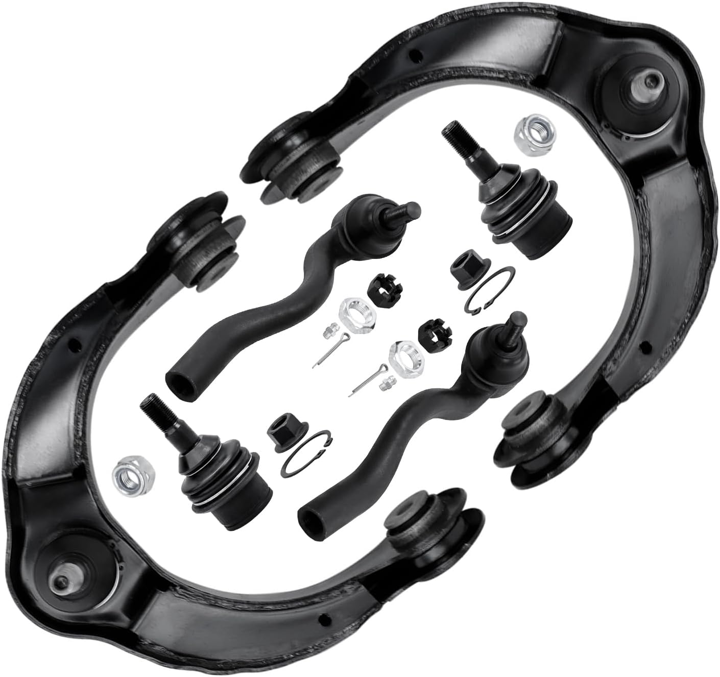 Detroit Axle - Front Upper Control Arms Outer Tie Rods for 11-15 Grand Cherokee