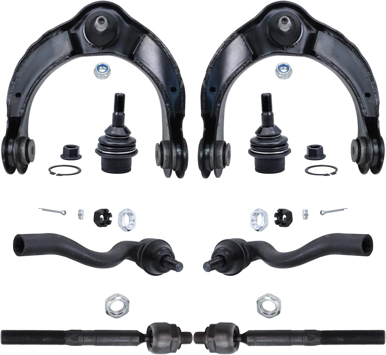 Detroit Axle - Front Upper Control Arms Tie Rods Kit for Durango Grand Cherokee