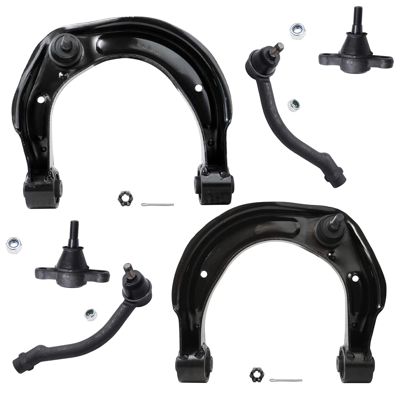 6pc Front Upper Control Arms Tie Rods Ball Joints Suspension Kit