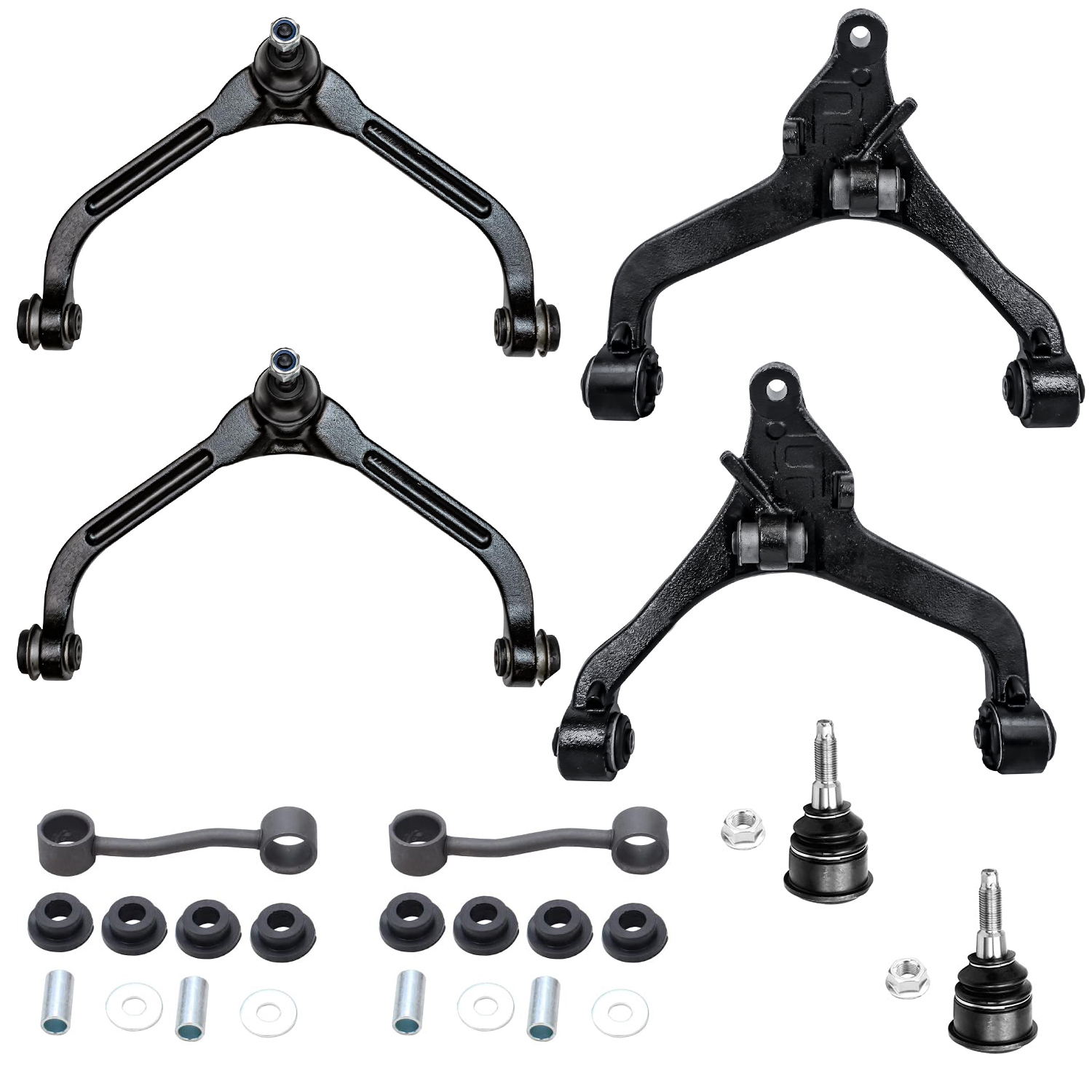 8pc Front Upper Lower Control Arms Ball Joints Sway Bar Links Suspension Kit