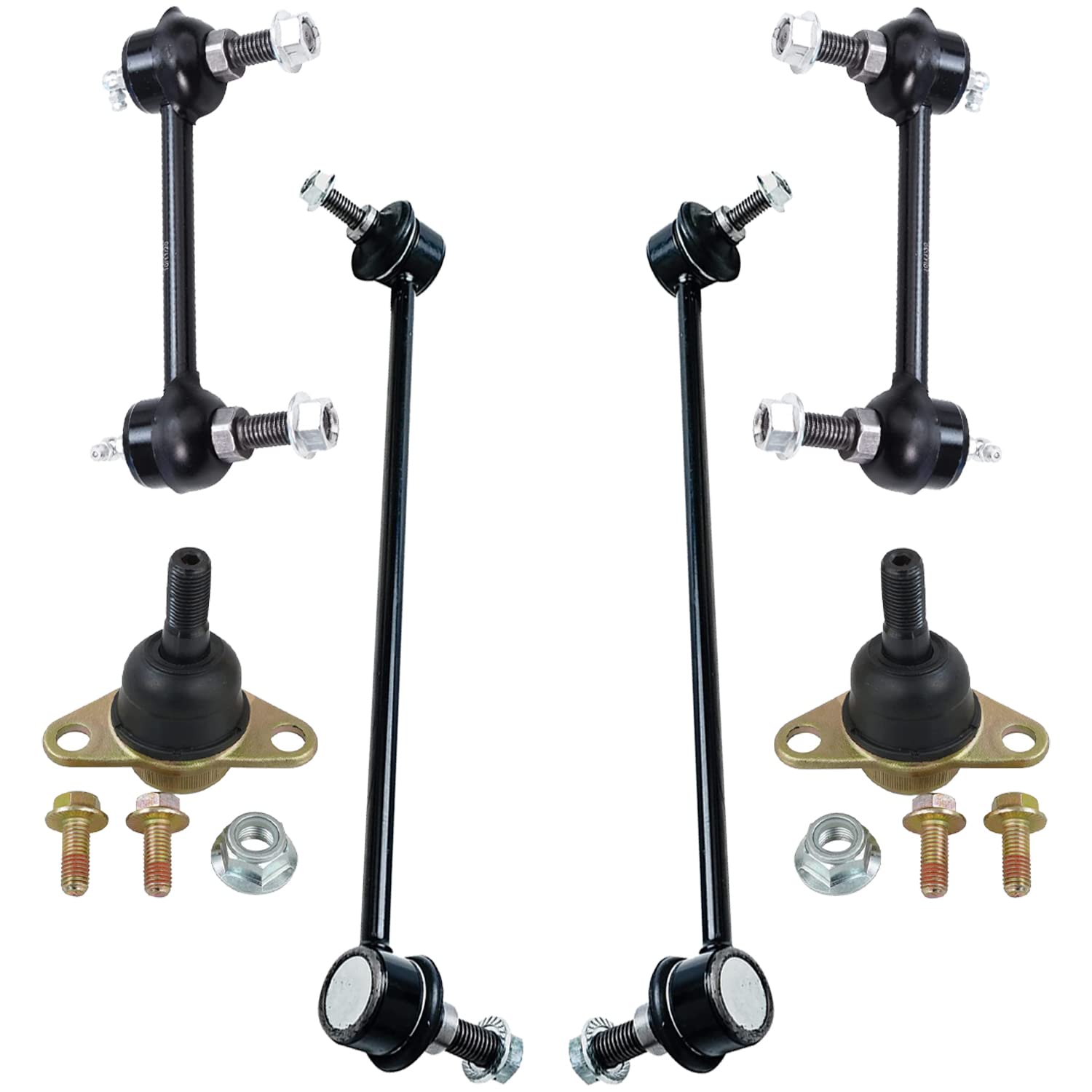 6pc Front & Rear Sway Bar Links Lower Ball Joints Suspension Kit