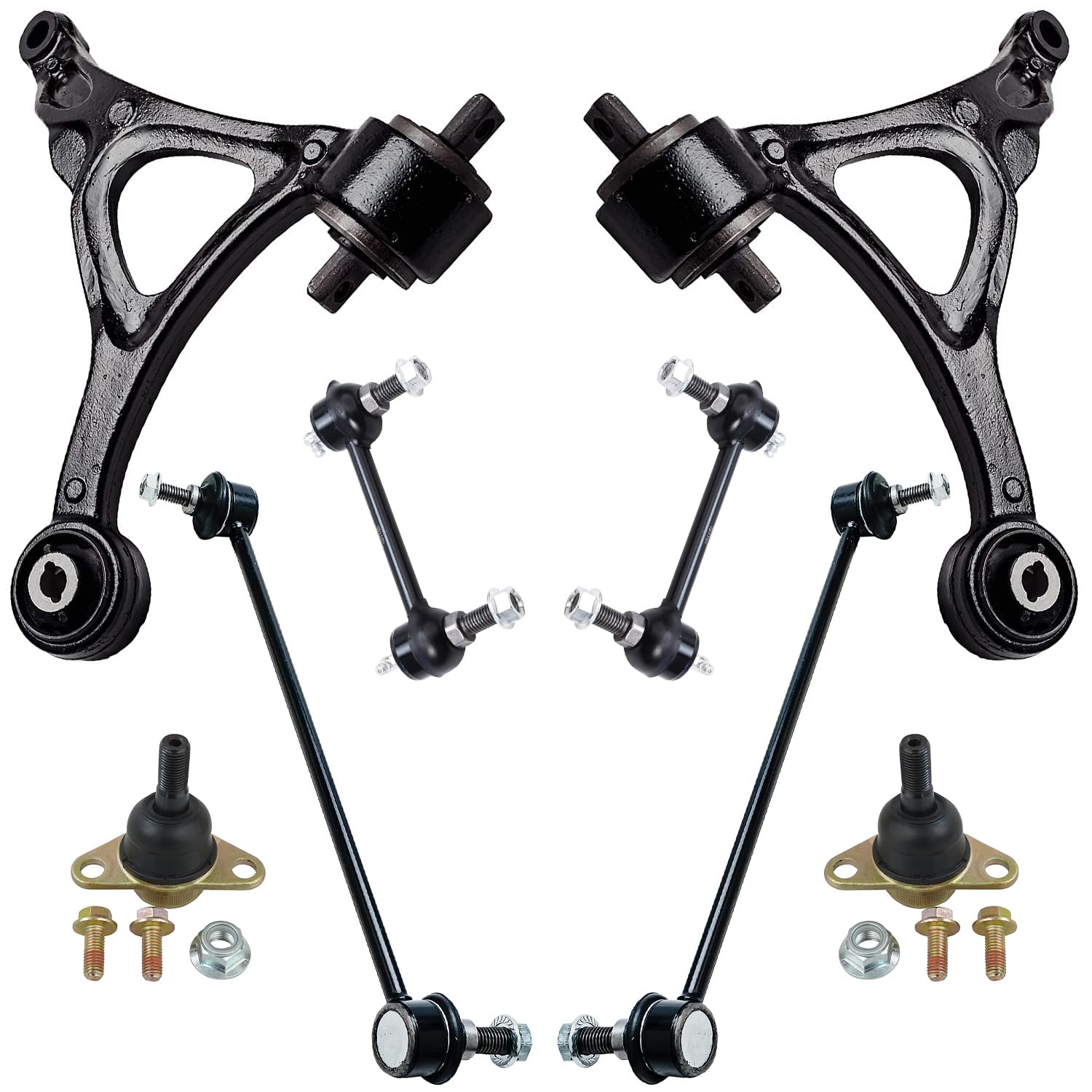 8pc Front Lower Control Arms Ball Joints Sway Bar Links Suspension Kit