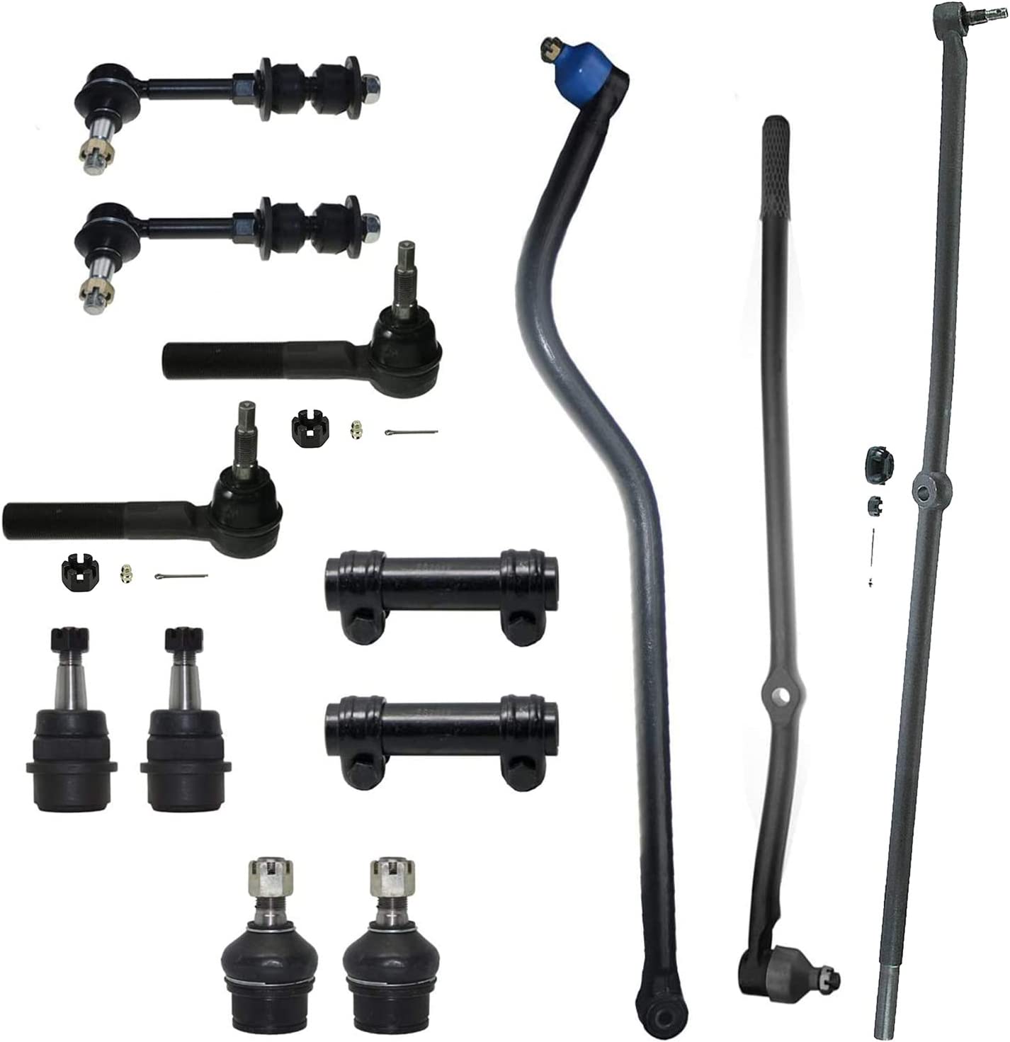 Detroit Axle - 4WD Front Sway Bars Outer Inner Tie Rods for 00-01 Dodge Ram 1500