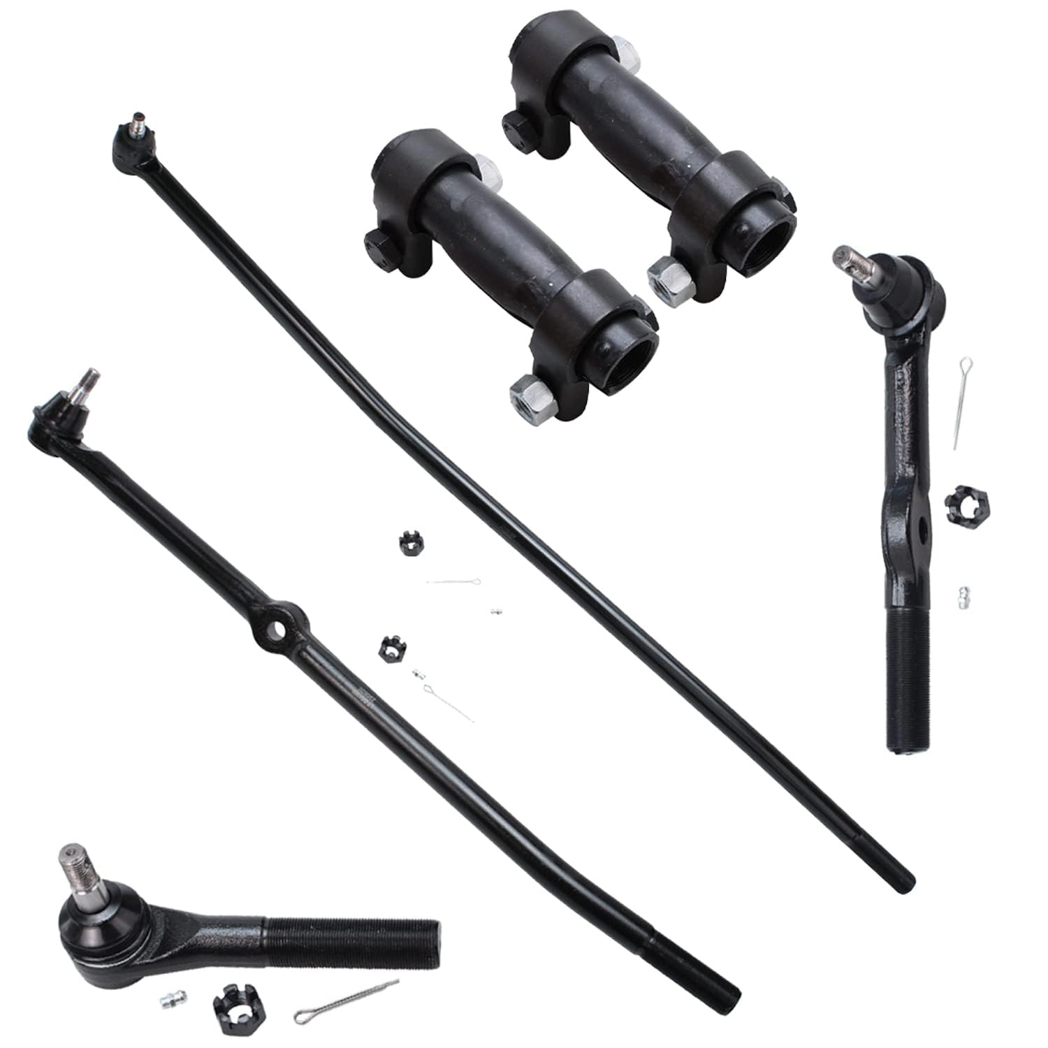 6pc Front Inner Outer Tie Rods Adjusting Sleeves Suspension Kit