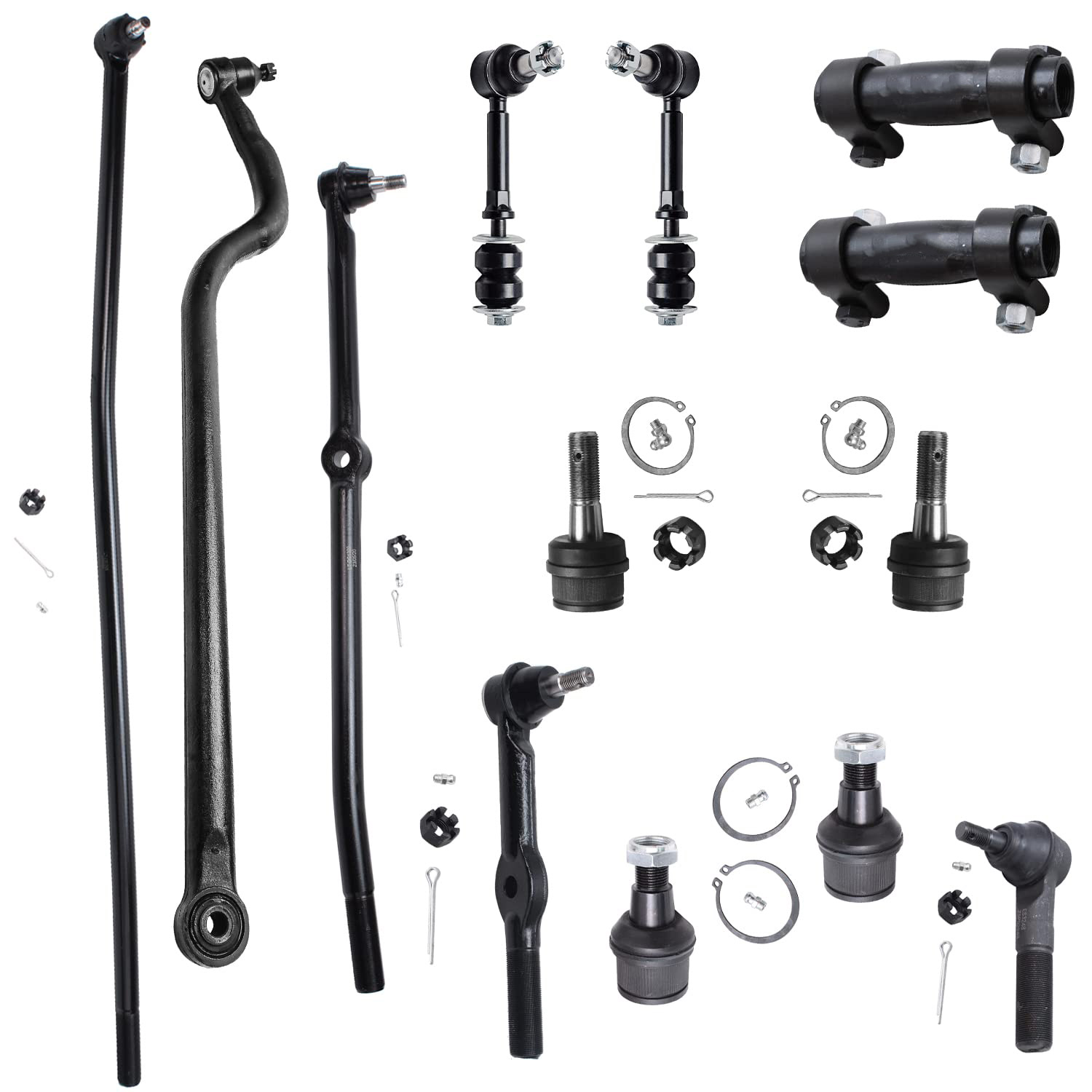 TOM AUTO PARTS Front End Steering Kit For 1994-1997 Dodge Ram 1500 2500 4x4 – Tie Rods, Track Bar, Drag Link