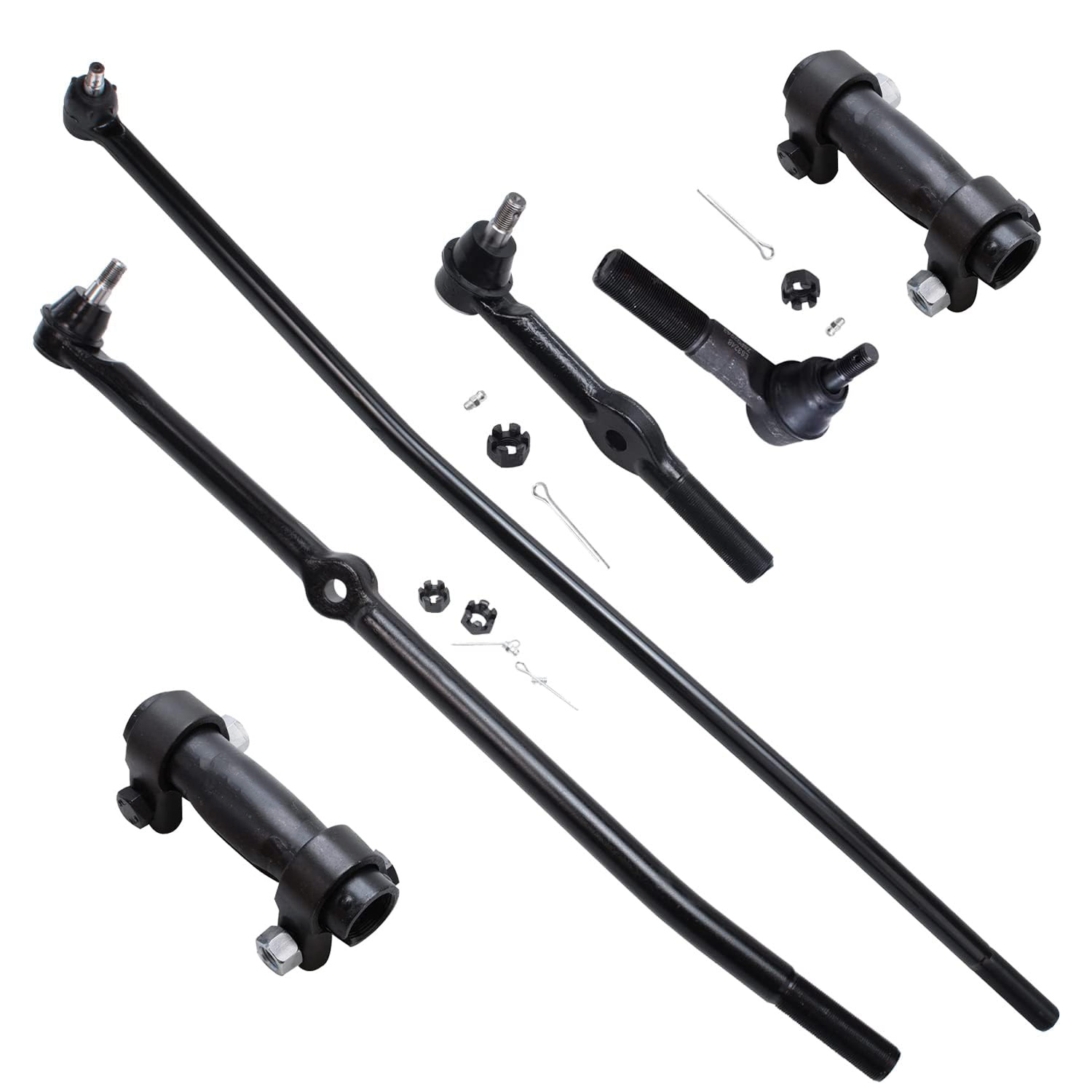 6pc Front Inner & Outer Tie Rods Adjustment Sleeves Suspension Kit