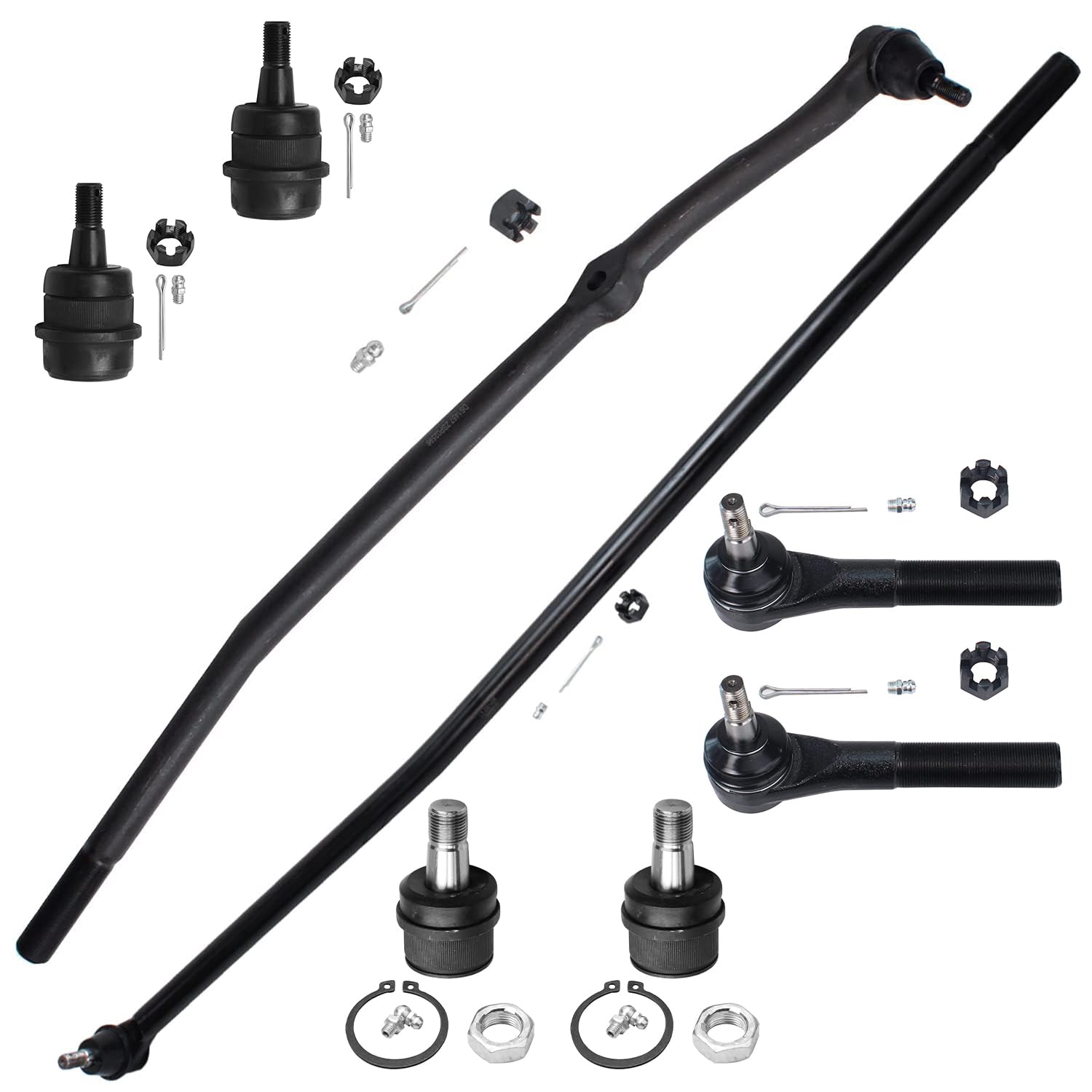 8pc Front Tie Rods Drag Links Upper Lower Ball Joints Suspension Kit