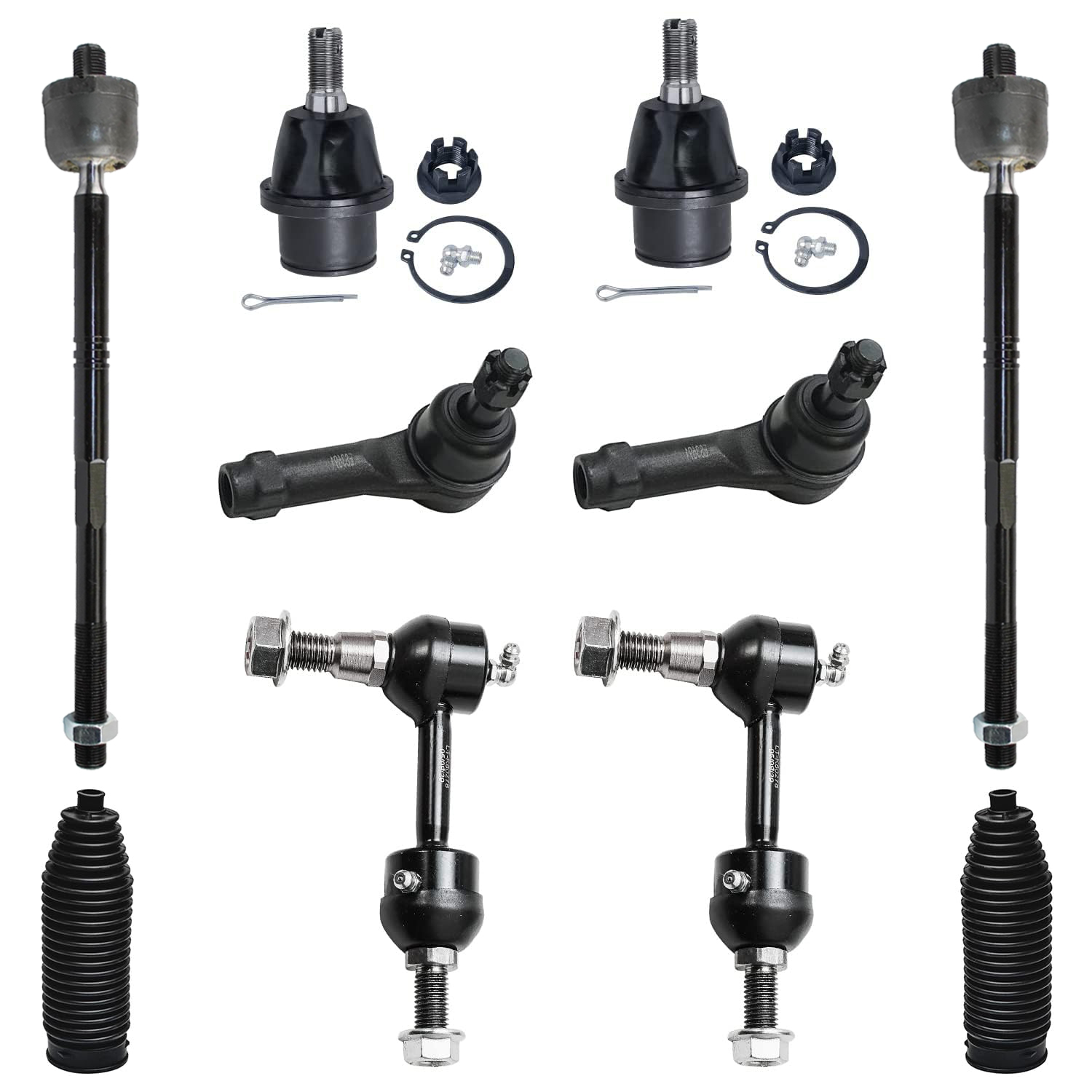 10pc Front Inner Outer Tie Rods Sway Bar Links Ball Joints Suspension Kit