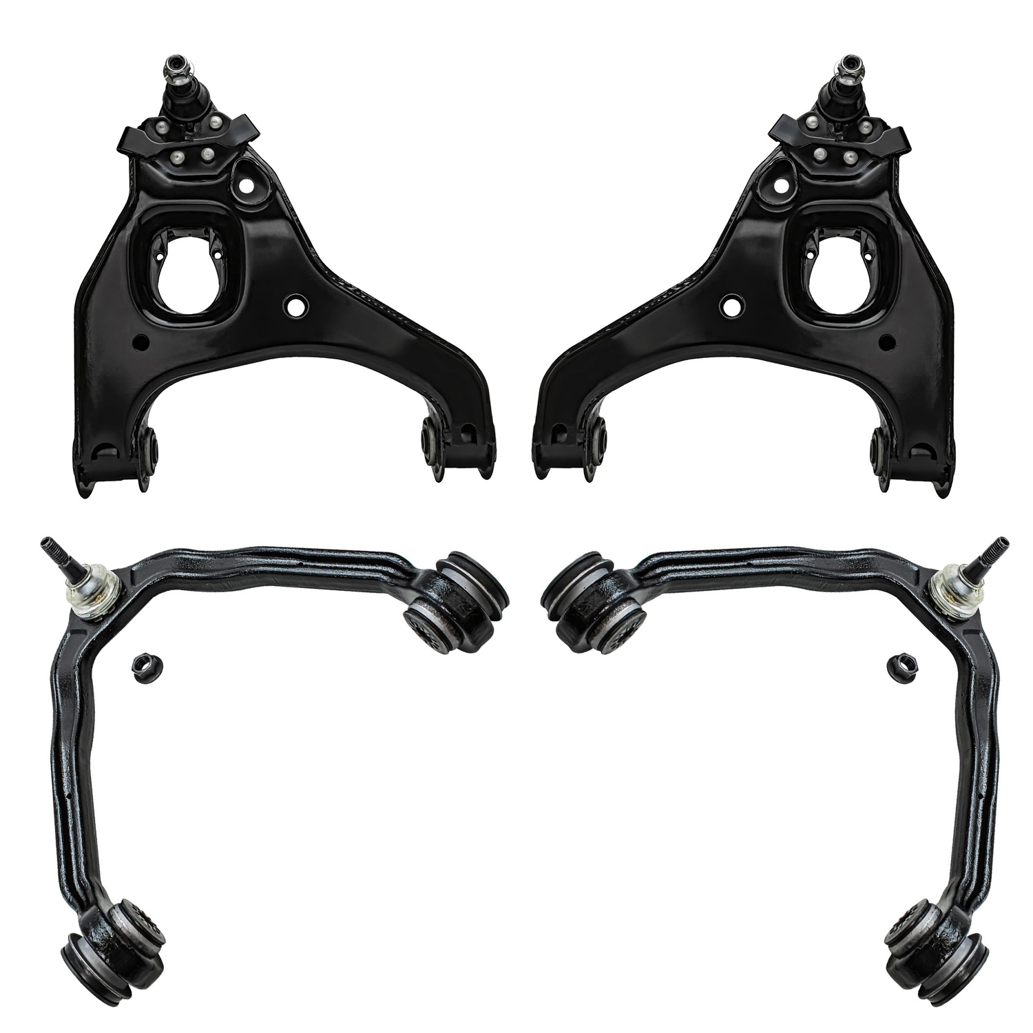 4pc Front Upper Lower Control Arms w/Ball Joints Kit