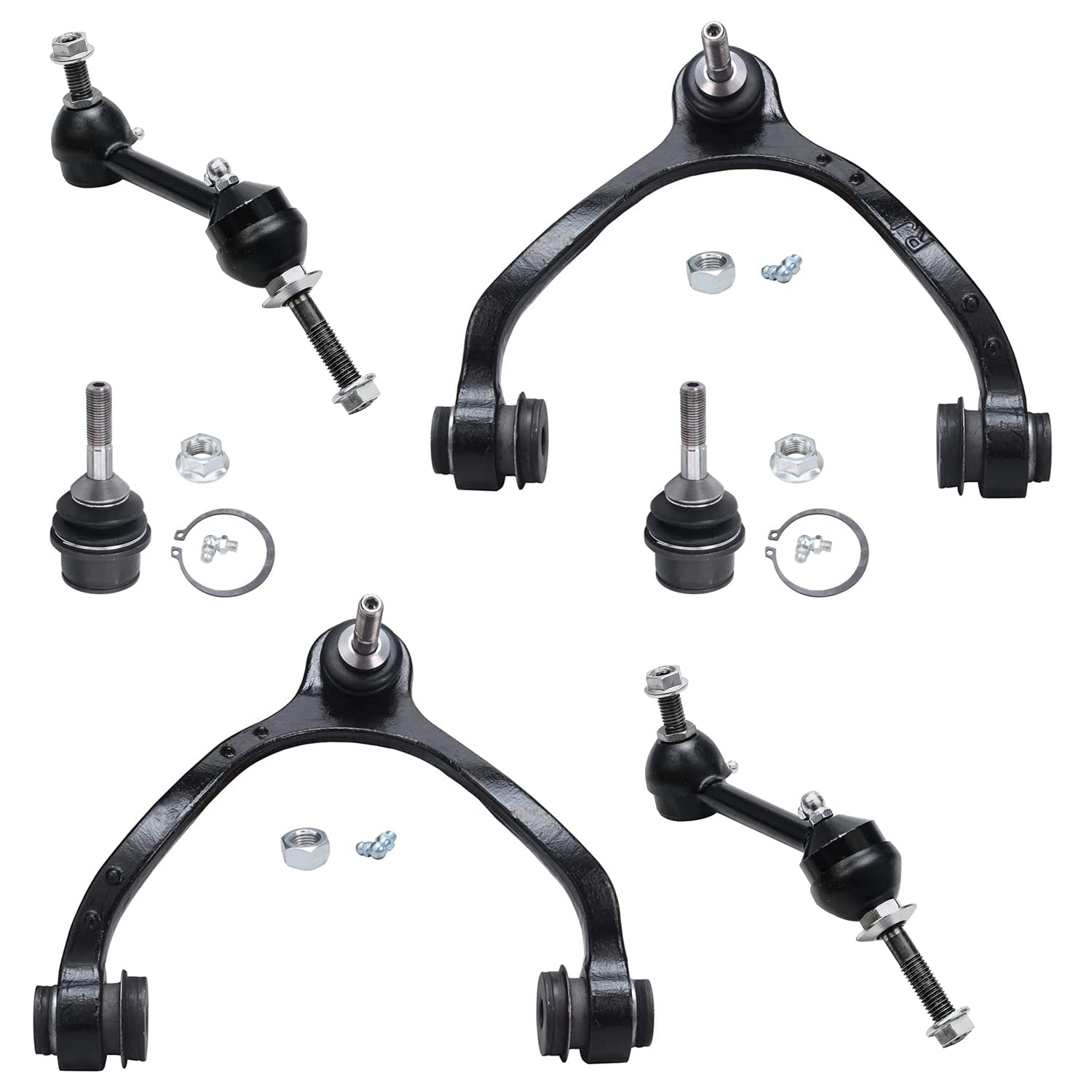 6pc Front Upper Control Arms Sway Bar Links Ball Joints Suspension Kit