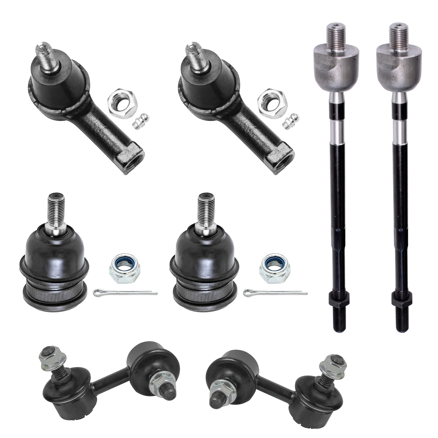 8pc Front Inner Outer Tie Rods Lower Ball Joints Sway Bar Links Suspension Kit