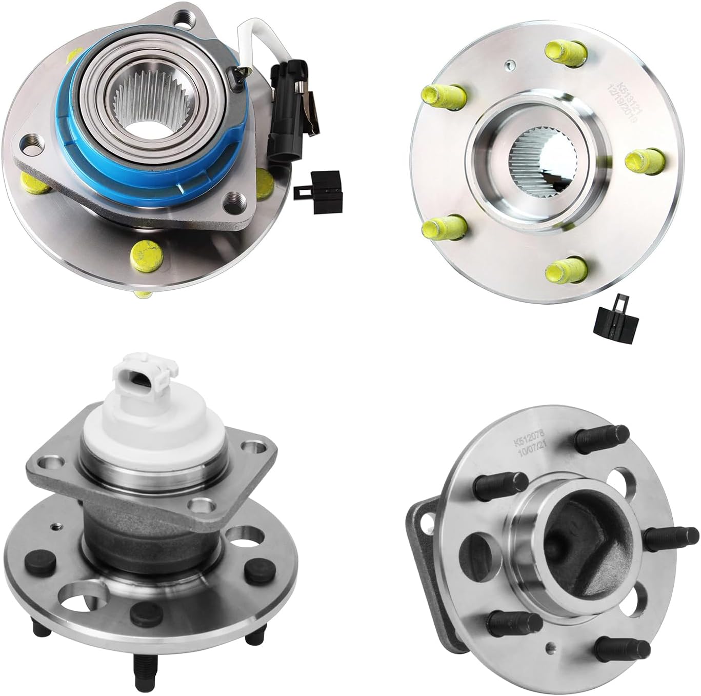 4pc Front & Rear Wheel Hub and Bearings Kit
