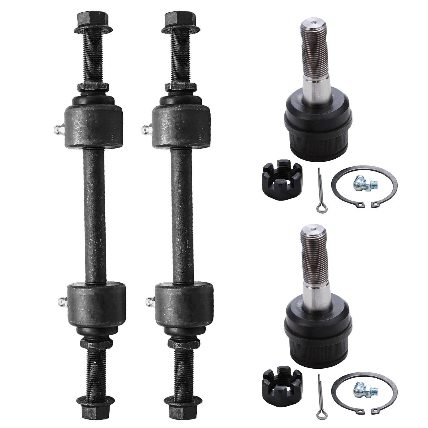 4pc Front Upper Ball Joints Sway Bar Links Suspension Kit