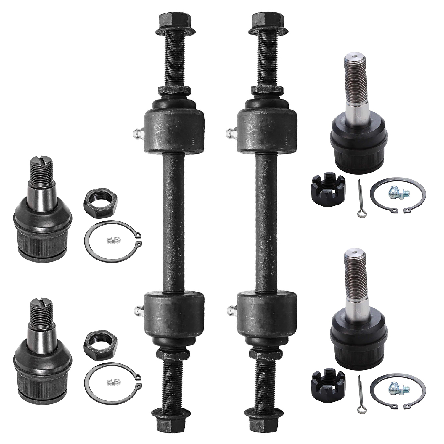 6pc Front Upper Lower Ball Joints Sway Bar Links Suspension Kit