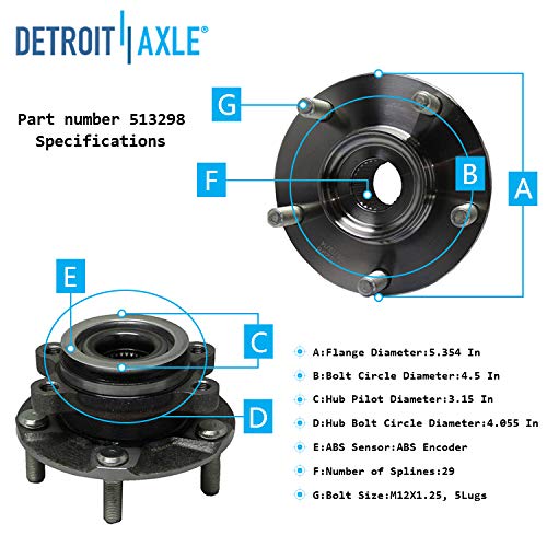 Detroit Axle - Front  Rear Wheel Hub and Bearings for 08-13 Nissan Rogue 4WD — image 6