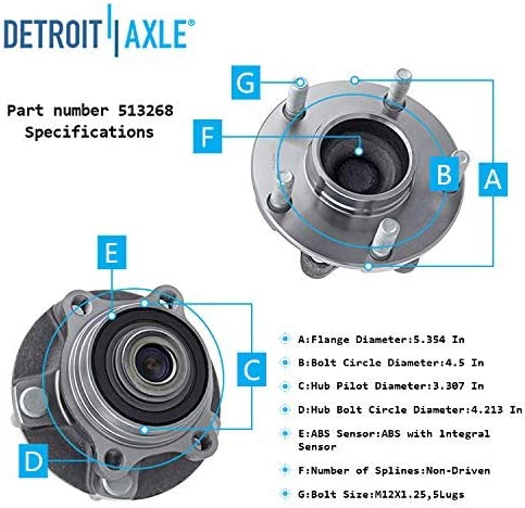 Detroit Axle - Front Wheel Hubs Rear Wheel Bearings for Infiniti G35 Nissan 350Z — image 6