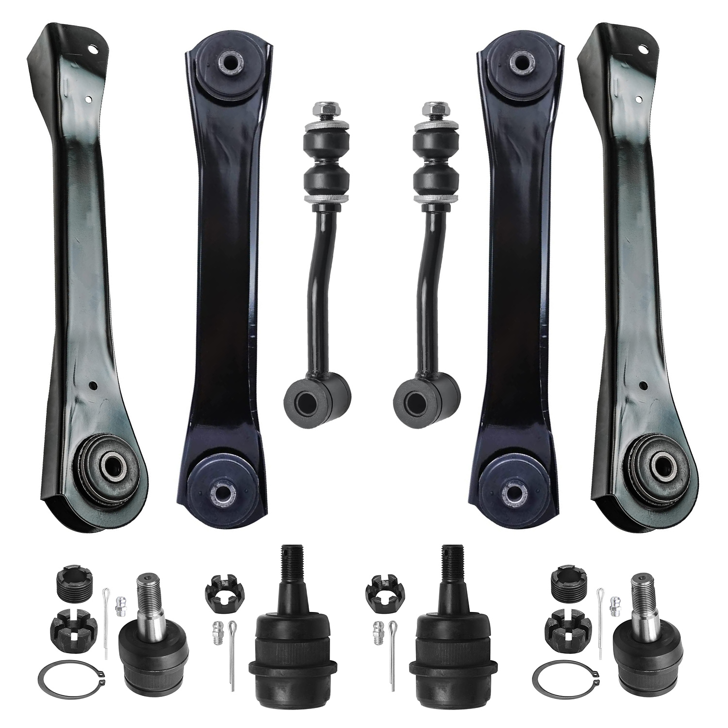 10pc Front Upper Lower Control Arms Ball Joints Sway Bar Links Suspension Kit