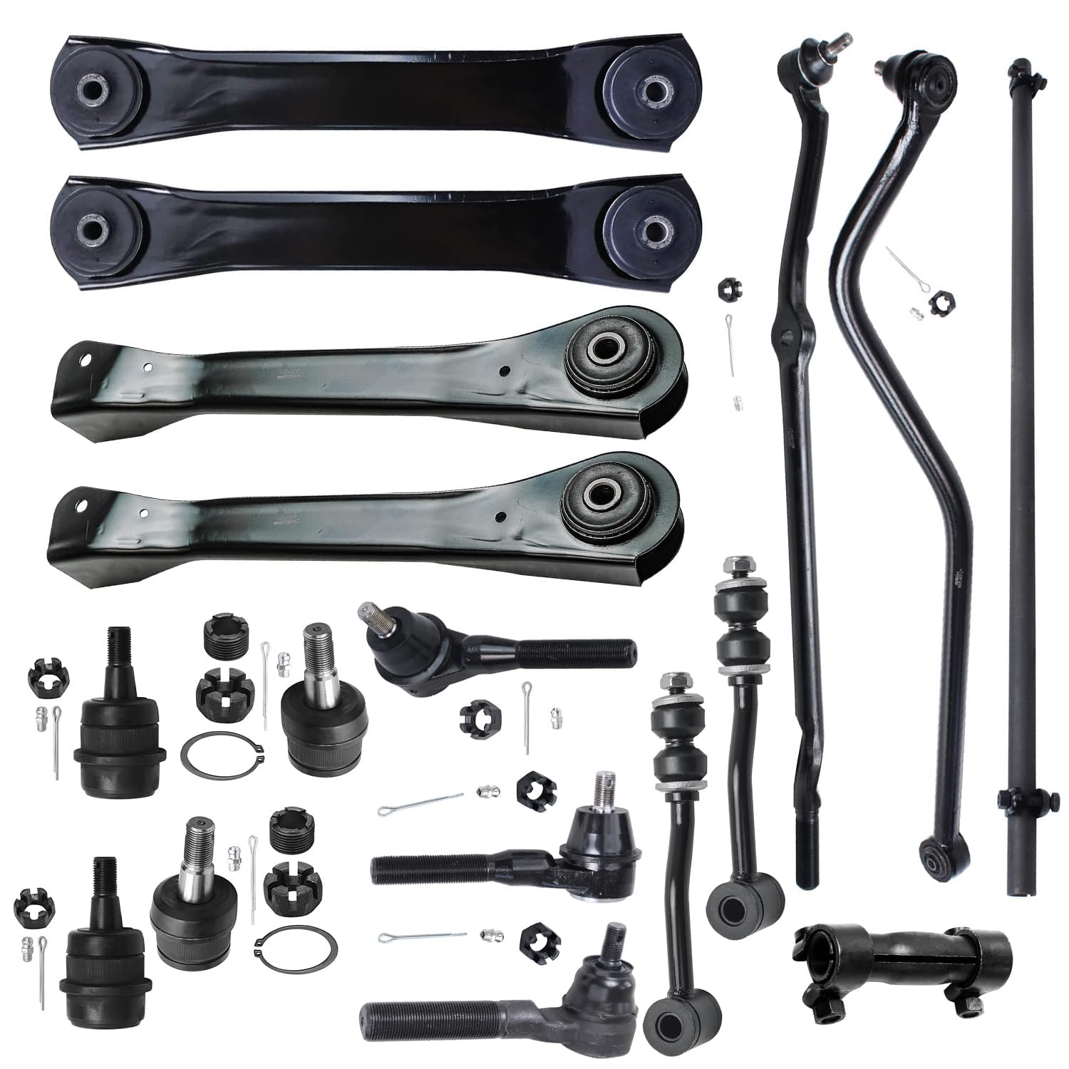 17pc Front Control Arms Outer Tie Rods Sway Bar Links Suspension Kit