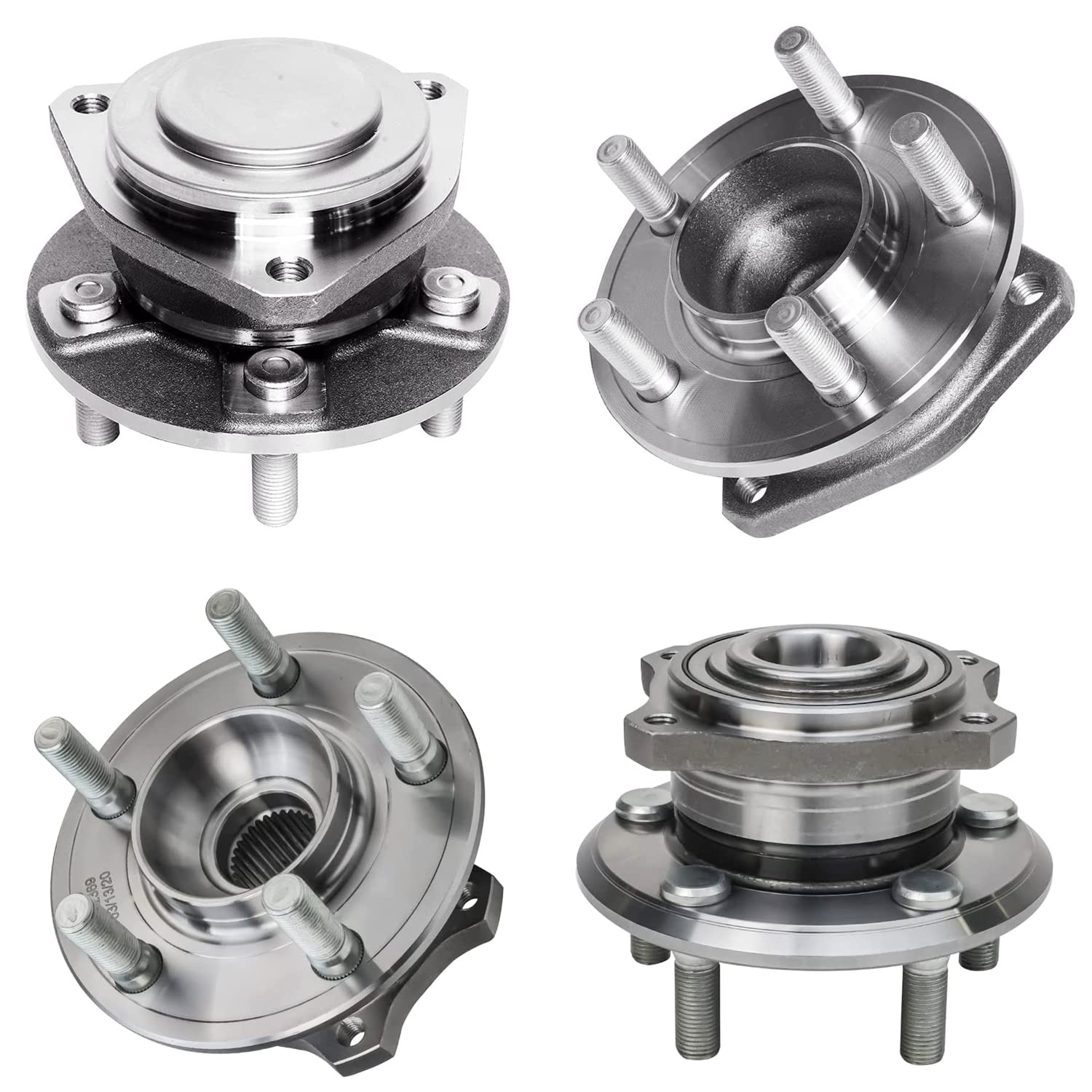 4pc Front & Rear Wheel Hub and Bearings Kit