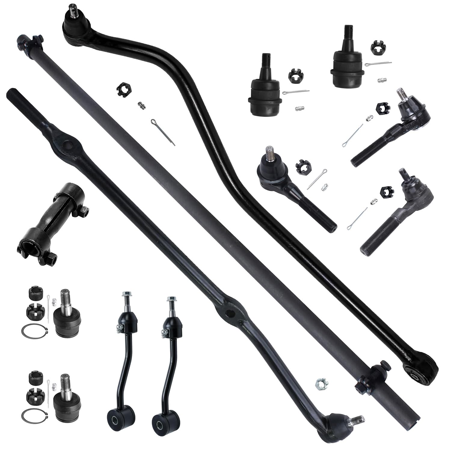 13pc Front Ball Joints Tie Rods Sway Bar Links Track Bar Suspension Kit