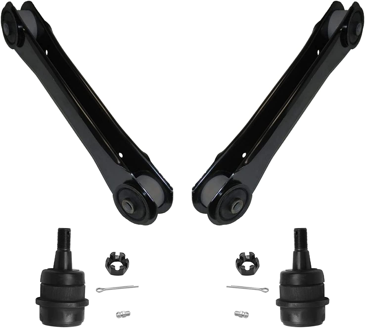 Detroit Axle - Front Lower Control Arms Upper Ball Joints for Jeep Wrangler TJ